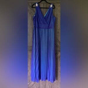 Blue and Aqua Laura Plus iridescent gown with jewel detail, NWOT, sz 18W